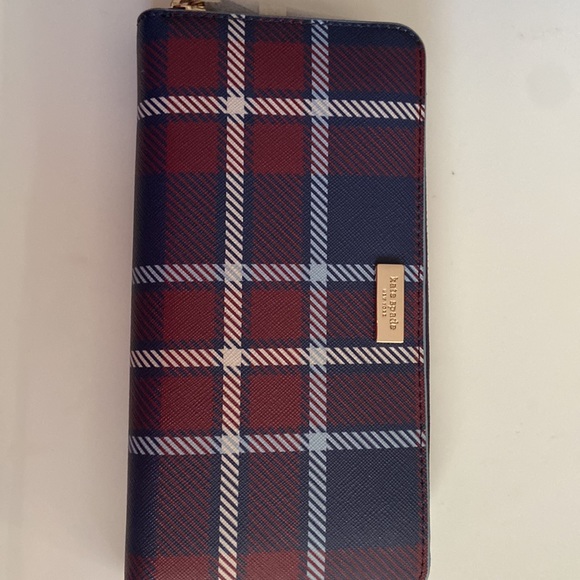 kate spade NY Laurel Travel Plaid Wallet - Picture 2 of 10